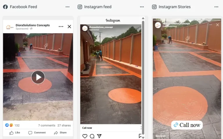 Finished Increte flooring video ad creative used for lead generation